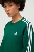 Bluzy damskie - adidas bluza bawełniana damska kolor zielony z aplikacją - miniaturka - grafika 1