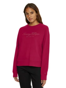 Tommy Hilfiger Bluza Damska Reg High Shine Emb C-Nk Swtshrt Wino Ww0Ww35976 Vwu S - Bluzy damskie - miniaturka - grafika 1