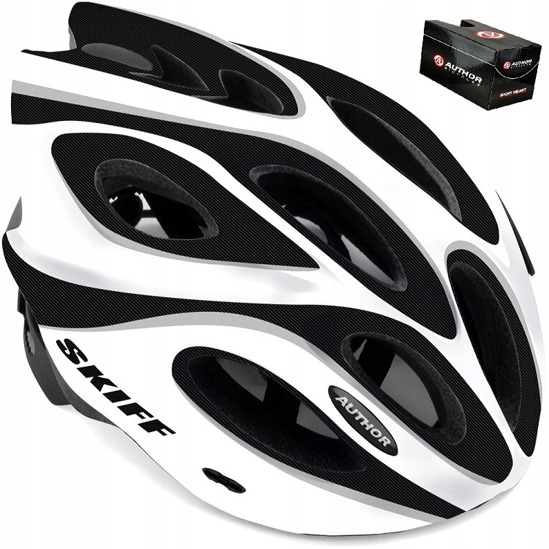 Kask rowerowy Author Skiff In-Molding 58-62cm biało-czarny mat
