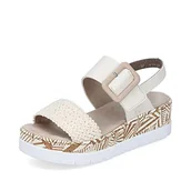 Sandały damskie - Rieker V3950, sandały damskie, beżowy, 40 EU, beżowy, 40 EU - miniaturka - grafika 1