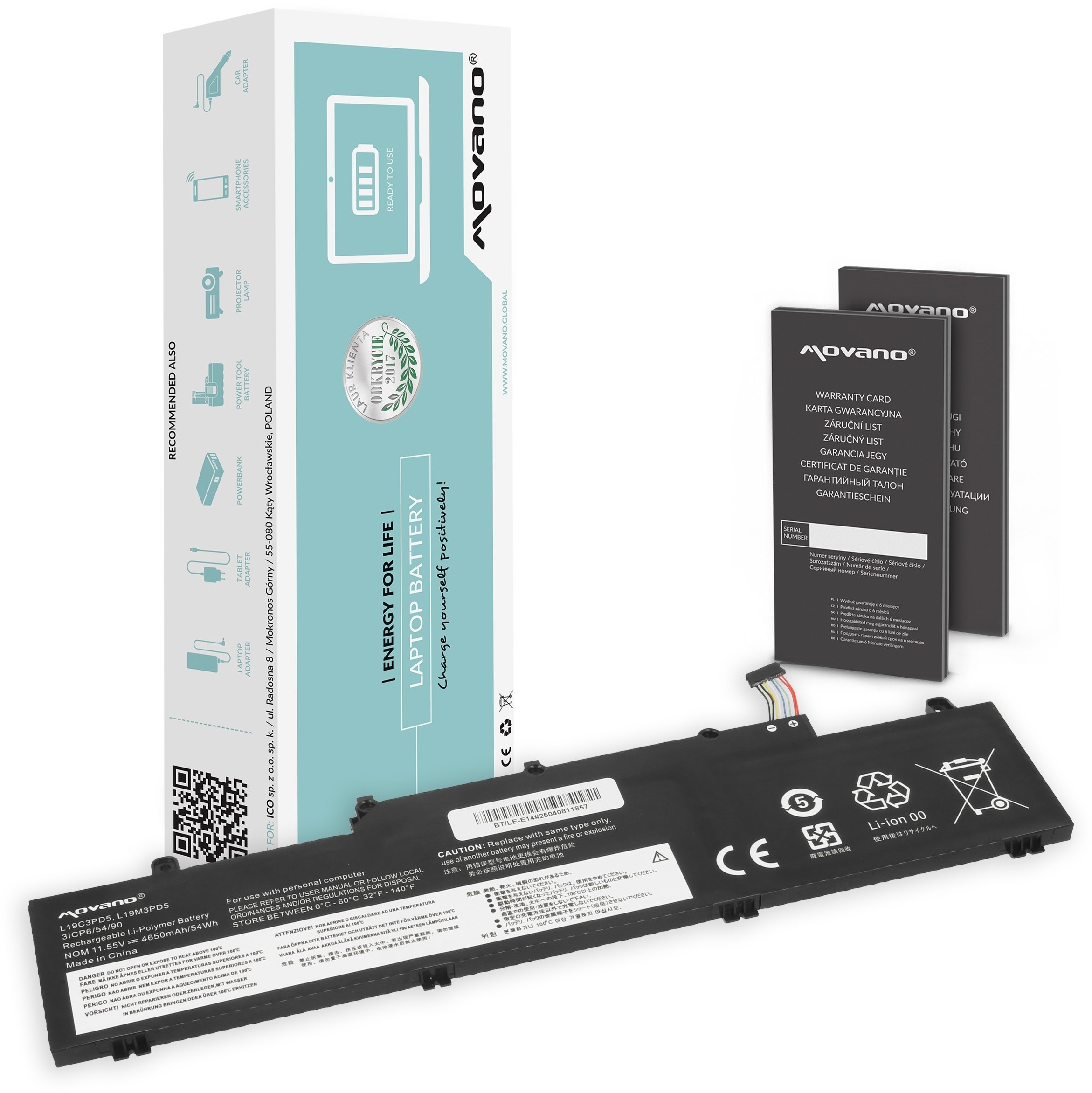 Bateria Movano do Lenovo ThinkPad E14, E15