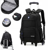 Plecaki szkolne i tornistry - Plecak młodzieżowy szkolny szkoła na kółkach stelaż Szkoła Podróż (D076) - miniaturka - grafika 1