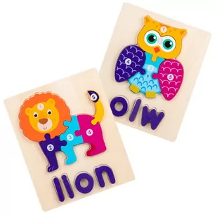 Puzzle drewniane - Lew i Sowa - Lion & Owl - Puzzle Puzzle drewniane - Lew i Sowa - Lion & Owl - Puzzle - miniaturka - grafika 1