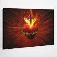 Ikony i obrazy sakralne - Najświętsze Serce Jezusa - obraz polycanvas, 80x60 - miniaturka - grafika 1
