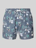 Kąpielówki męskie - Spodenki kąpielowe ze wzorem na całej powierzchni model ‘PIRANHA’ - miniaturka - grafika 1