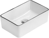 Umywalki - Mexen Nadia umywalka nablatowa 36 x 23 cm, biała/czarna rant - 21613607 - miniaturka - grafika 1