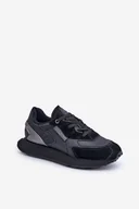 Sneakersy męskie - Skórzane Sneakersy Męskie Big Star OO174297 Hi-Poly System Czarne -45 - miniaturka - grafika 1