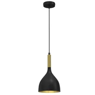 Lampy sufitowe - Luminex Noak 3890 lampa wisząca zwis 1x60W E27 czarna/złota - miniaturka - grafika 1