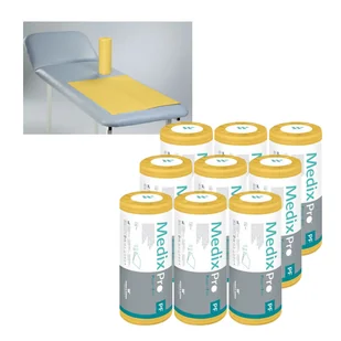 Podkład higieniczny na rolce 50cm x 50cm żółty podfoliowany 54g MedixPro 360szt - Kosmetyczne akcesoria jednorazowe - miniaturka - grafika 1