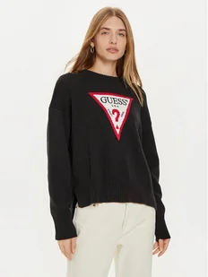 Guess Jeans Sweter W4BR12 Z3HM1 Czarny Regular Fit - Swetry damskie - miniaturka - grafika 1