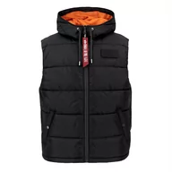 Kurtki i kamizelki sportowe męskie - Bezrękawnik Alpha Industries Puffer Vest FD 11811003 - czarny - miniaturka - grafika 1