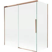 Parawany nawannowe - Mexen Rox parawan nawannowy 2-skrzydłowy rozsuwany 150 + 70 x 150 cm, transparent, różowe złoto - 8C9-150-070-60-00 - miniaturka - grafika 1