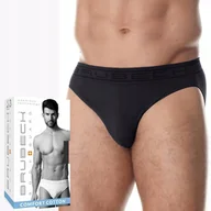 Majtki męskie - BRUBECK BE0029M majtki męskie bezszwowe DOPASOWANE SLIPY grafitowy - M - miniaturka - grafika 1