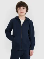 Bluzy dla chłopców - 4F Bluza dresowa rozpinana z kapturem chłopięca - granatowa 122 (6-7 lat) - miniaturka - grafika 1