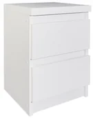 Szafki nocne - Szafka Nocna 30CM Biała 2 Szuflady Stolik Nocny Wymiar 30x30cm Łatwy Montaż - miniaturka - grafika 1