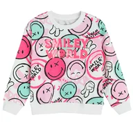 Bluzy dla dziewczynek - Cool Club, Bluza dziewczęca, biała, SmileyWorld - miniaturka - grafika 1