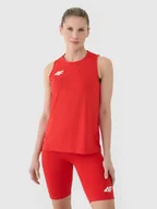 Koszulki sportowe damskie - 4F Top treningowy szybkoschnący damski - czerwony L - miniaturka - grafika 1