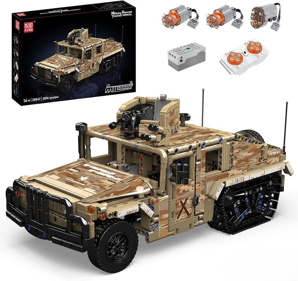 KLOCKI MOULD KING 20047 POJAZD WOJSKOWY HUMVEE TRACKED 2094 EL.