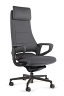 Fotele i krzesła biurowe - Krzesło biurowe Virgo - HL-8 Skóra Naturalna Szara - miniaturka - grafika 1