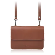 Torebki damskie - Mała torebka damska skórzana kopertówka na ramię do ręki 2w1 koniakowa AY-21-CG - miniaturka - grafika 1