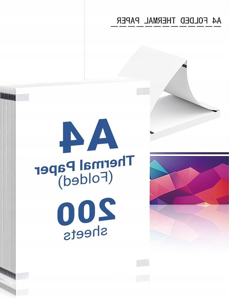 PAPIER TERMICZNY A4 200 ARKUSZY SZYBKOSCHNĄCY CELULOZA DRUK CIĄGŁY