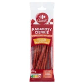 Kiełbasa i wędliny - Carrefour Classic Kabanosy cienkie wieprzowo-wołowe 100 g - miniaturka - grafika 1