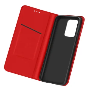 Skórzane Etui Folio do Samsunga Galaxy A72, Podstawka Wideo Prawdziwa Skóra Czerwone - Etui i futerały do telefonów - miniaturka - grafika 1