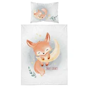 Pościel dla dzieci - Pościel niemowlęca, lis, 100 x 135 cm, szara - miniaturka - grafika 1