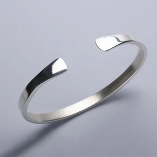 Bransoletka z litego srebra męska okazała na grubszy nadgarstek - Bransolety męskie - miniaturka - grafika 1