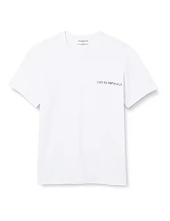 Paski - Emporio Armani Underwear Men's Crew Neck Core pasek z logo, 2-pak, biały, eclipse, M, White/Eclipse, M - grafika 1