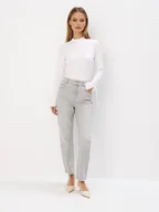 Spodnie damskie - Mohito - Jeansy mom slim push up - szary - miniaturka - grafika 1