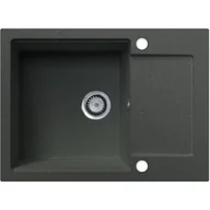 Zlewozmywaki - EOS Zlewozmywak granitowy UNITO z ociekaczem (szary metalik) - miniaturka - grafika 1