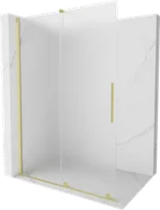 Ścianki i drzwi prysznicowe - Mexen Velar ścianka prysznicowa rozsuwana Walk-in 130 x 200 cm, szron 8 mm, złota szczotkowana - 871-130-000-33-55 - miniaturka - grafika 1