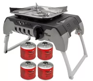 Kuchnia turystyczne i akcesoria - Kuchenka turystyczna przenośna FJORDS Gazowa + GAZ 4x 400ml - miniaturka - grafika 1
