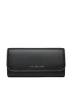 Portfele - Tommy Hilfiger Duży Portfel Damski Th Flag Lrg Flap AW0AW17734 Czarny - miniaturka - grafika 1