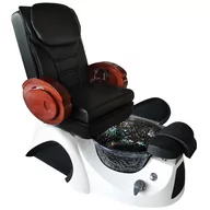 Fotele kosmetyczne - Fotel kosmetyczny elektryczny z masażem do pedicure stóp do salonu SPA czarny - miniaturka - grafika 1