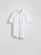 Koszule męskie - Reserved - Bawełniana koszula slim fit - biały - miniaturka - grafika 1