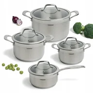 Zestawy garnków i patelni - GARNKI Zestaw Garnków Stalowych 8el 2472 - miniaturka - grafika 1