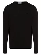 Swetry męskie - Calvin Klein - Sweter męski z dodatkiem jedwabiu, czarny - miniaturka - grafika 1