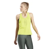 Koszulki i topy damskie - Damska koszulka bez rękawów REEBOK RUNNING GRAPHIC TANK HT6007 – Żółty - miniaturka - grafika 1