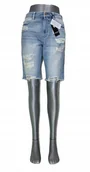 Spodenki damskie - Guess Bermuda -W92D67D3L71 -damskie spodenki jeansowe oryginalne dziury W28 - GUESS - miniaturka - grafika 1