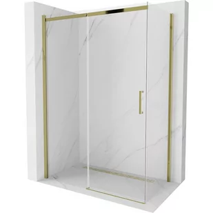 Mexen Omega kabina prysznicowa rozsuwana 130x70 cm, transparent, złota - Kabiny prysznicowe - miniaturka - grafika 1