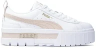 Sneakersy damskie - Buty damskie Puma Mayze Lth r.38 Białe Skórzane Sneakersy Platforma - miniaturka - grafika 1