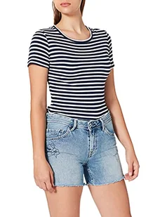 Pepe Jeans Damskie szorty dżinsowe Thrasher Scribble, niebieski, 34W Regularny - Spodenki damskie - miniaturka - grafika 1