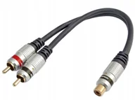 Adaptery i przejściówki - Adapter 2x wtyk cinch -1x gniazdo cinch na przewod - miniaturka - grafika 1