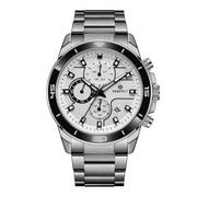 Zegarki męskie - Srebrny elegancki zegarek męski bransoleta duży solidny Perfect CH02M - miniaturka - grafika 1