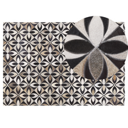 Dywany - Beliani Dywan patchwork skórzany 140 x 200 cm wielokolorowy ISHAN - miniaturka - grafika 1