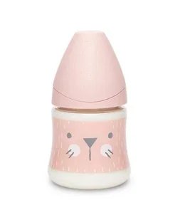 Suavinex Butelka Hygge okrągły wolny przepływ Kotek różowy 150ml | PONAD 10 TYŚ PRODUKTÓW W ATRAKCYJNYCH CENACH | SZYBKA - Butelki dla niemowląt - miniaturka - grafika 1