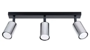 Lampa sufitowa reflektorowa na listwie czarny + chrom - A571 K9-W93 - Lampy sufitowe - miniaturka - grafika 1