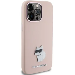 Etui Karl Lagerfeld KLHCP15XSMHCNPP Apple iPhone 15 Pro Max Silicone Choupette Metal Pin różowy/pink - Etui i futerały do telefonów - miniaturka - grafika 5